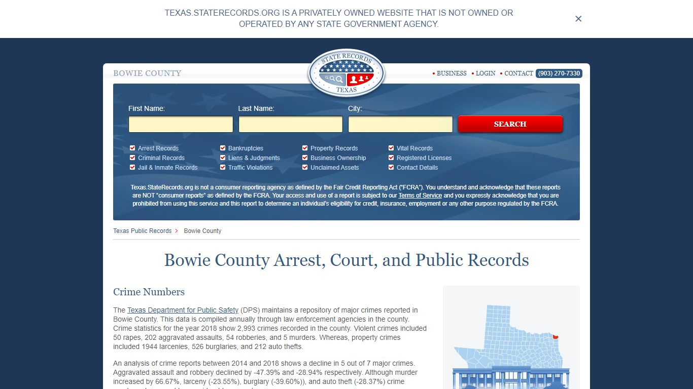 Bowie County Arrest, Court, and Public Records
