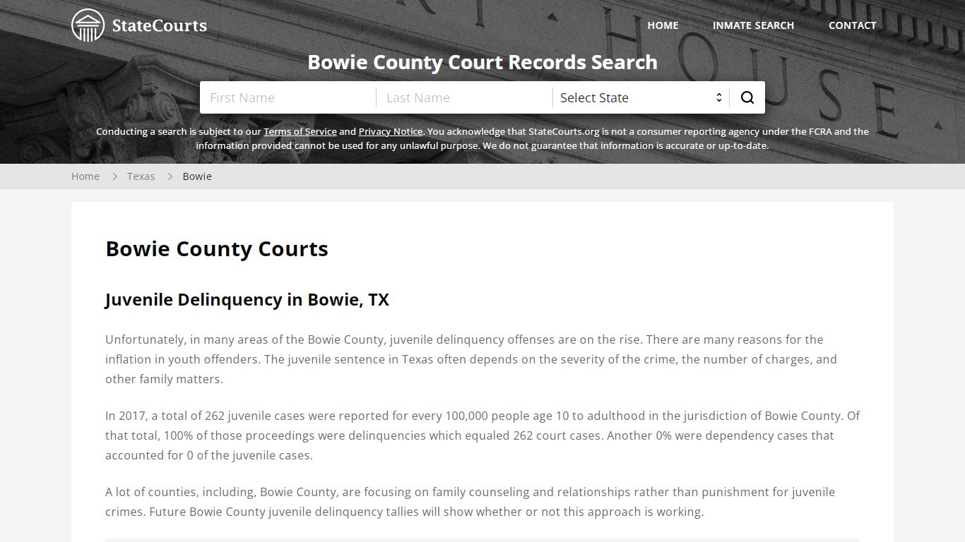 Bowie County, TX Courts - Records & Cases - StateCourts