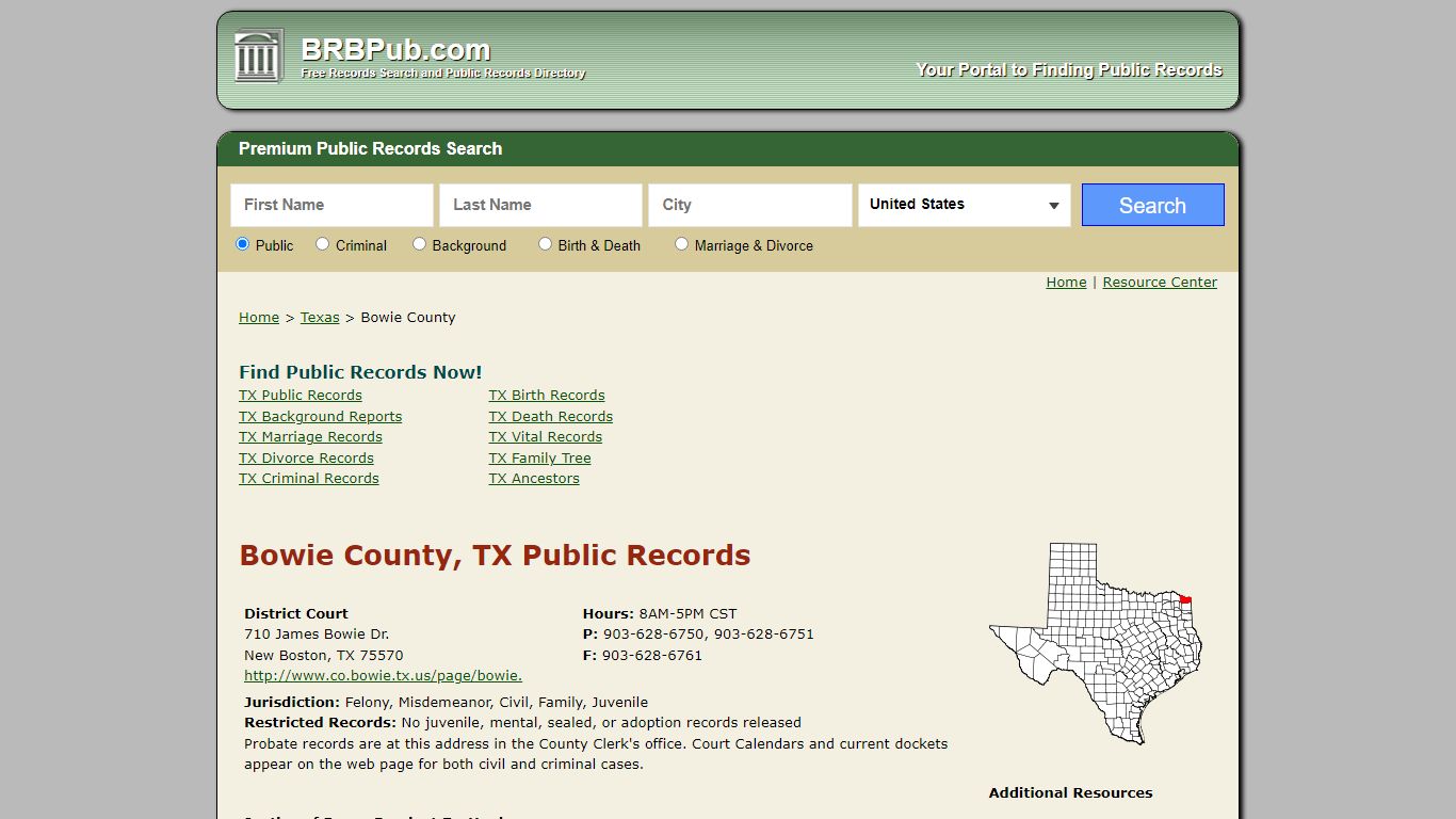 Bowie County Public Records | Search Texas Government ...